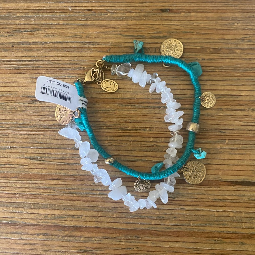 NWT Free People Ariana Ost Turquoise Anklet - Picture 11 of 12